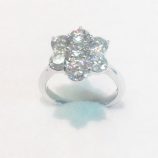 white gold diamond flower cluster ring